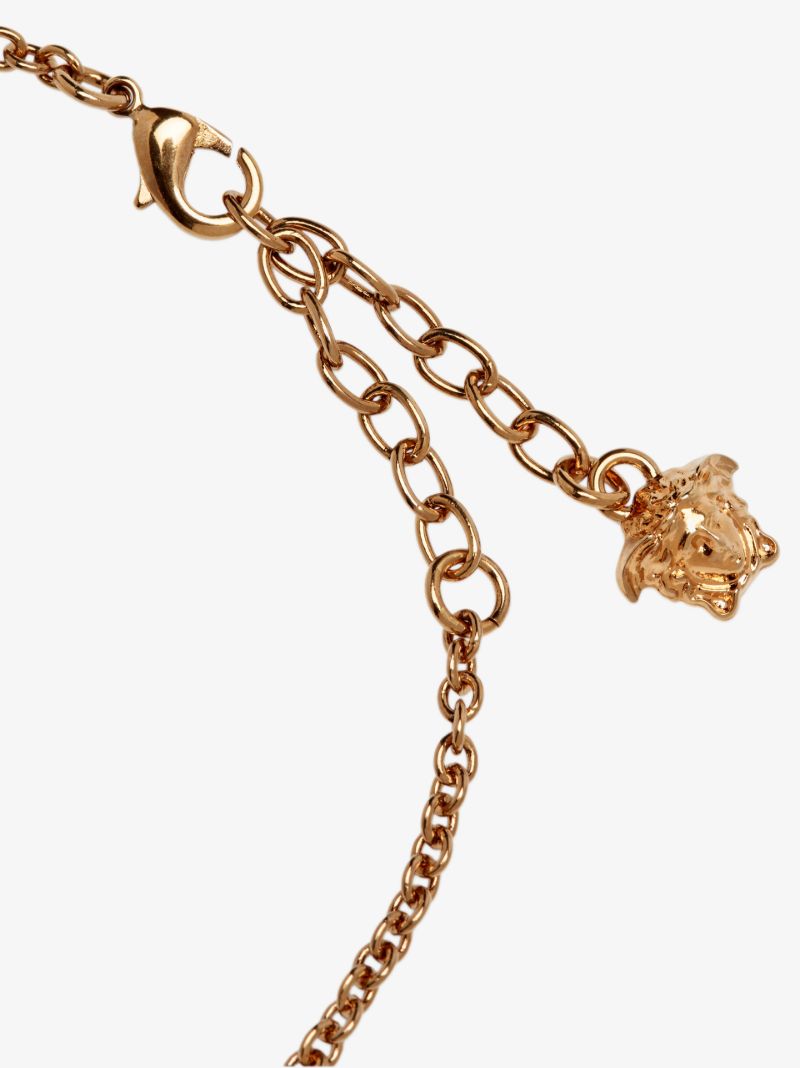 Gold Tone I Ventagli Medusa Crystal Embellished Necklace