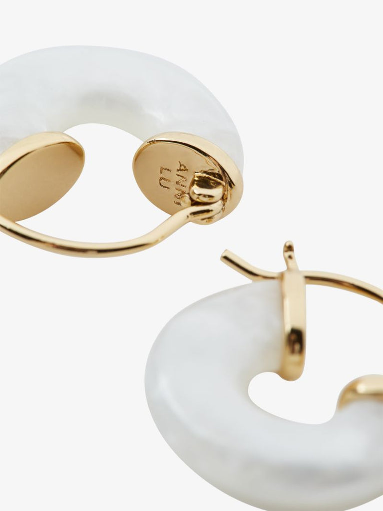 White Petit Swell Hoop Earrings