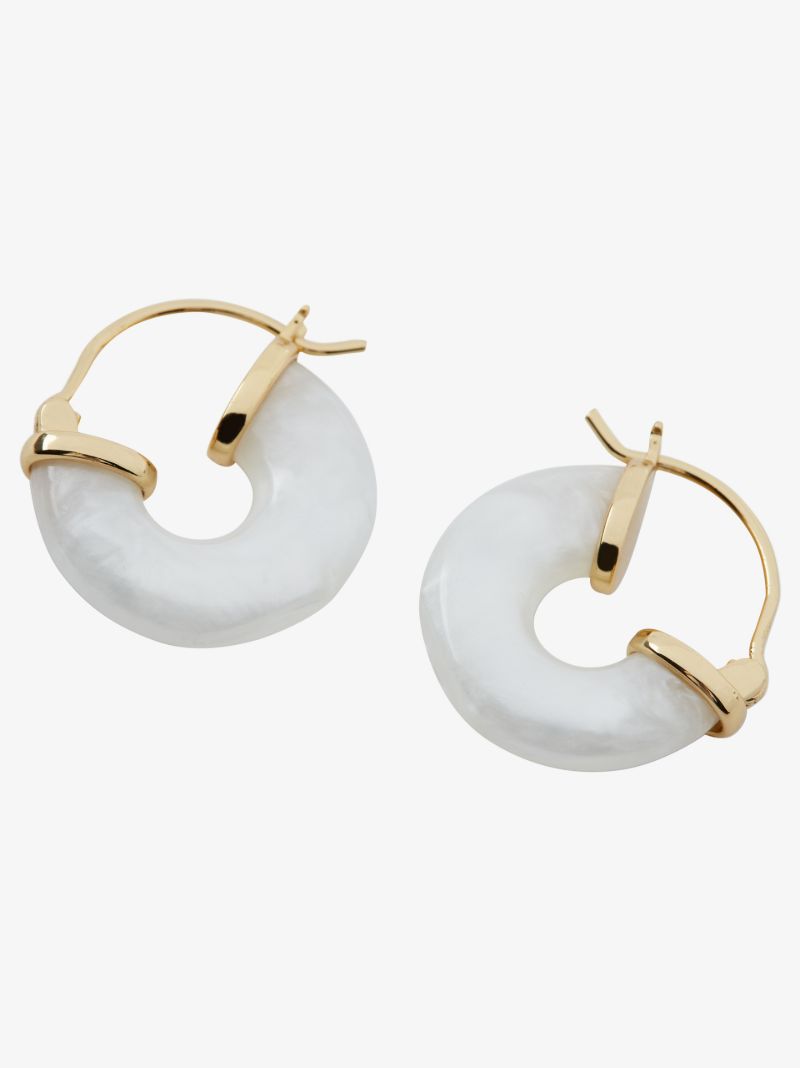 White Petit Swell Hoop Earrings