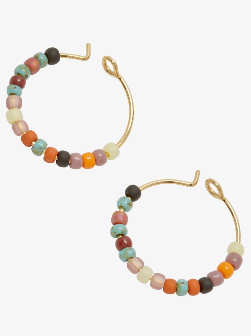 Multicolour Maya Beach Beaded Hoop Earrings