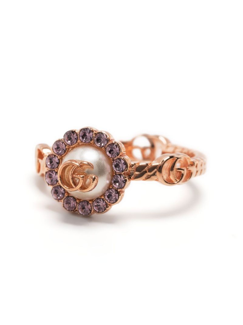 Rose Gold Double G-logo Flower Ring