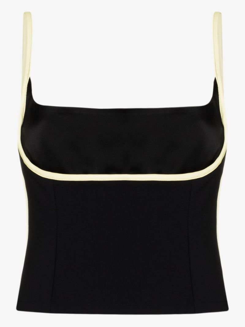 Black Florian Singlet Top