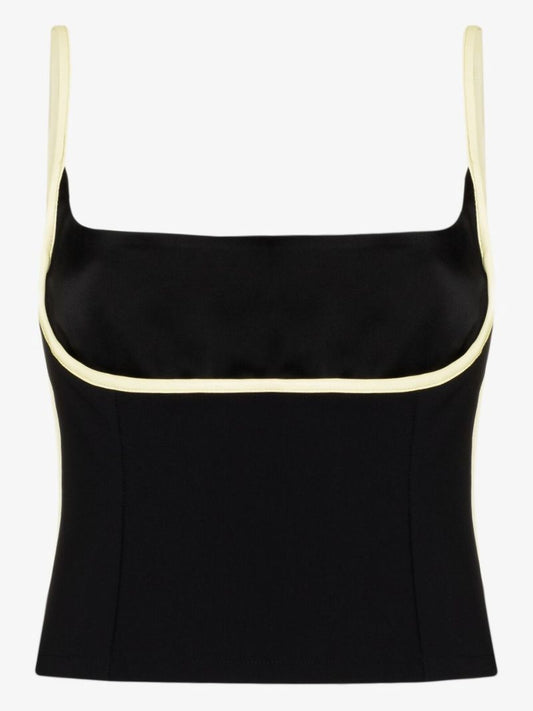 Black Florian Singlet Top