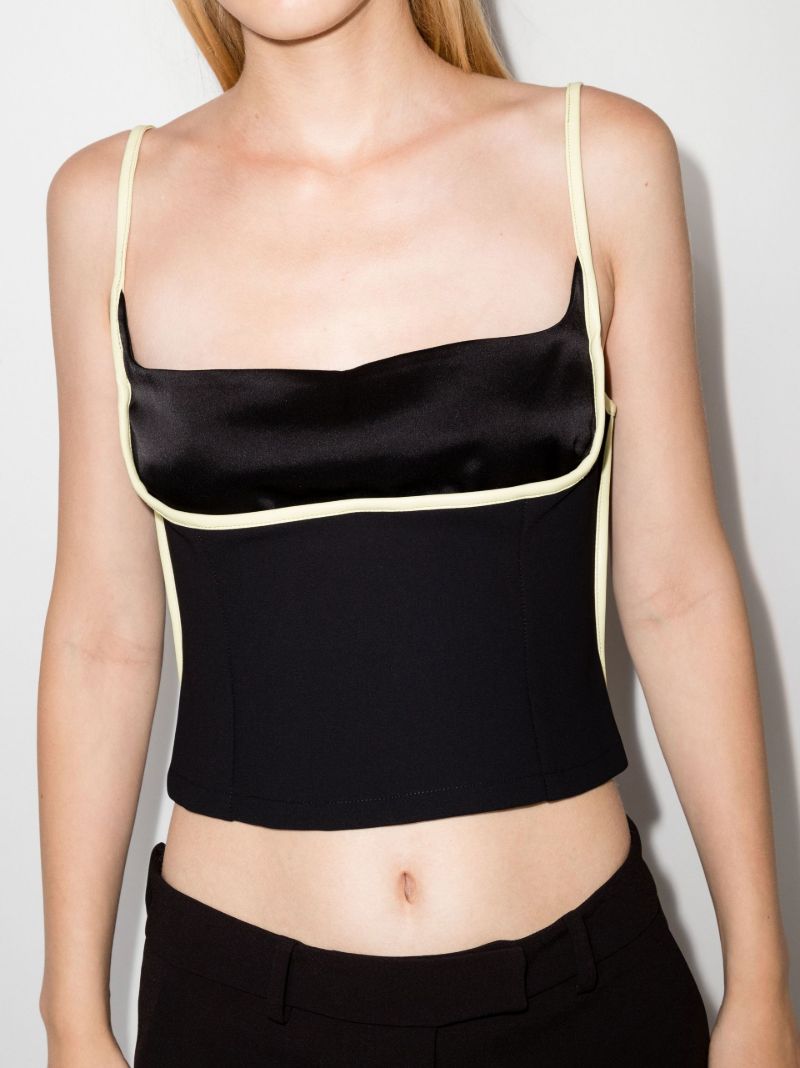 Black Florian Singlet Top