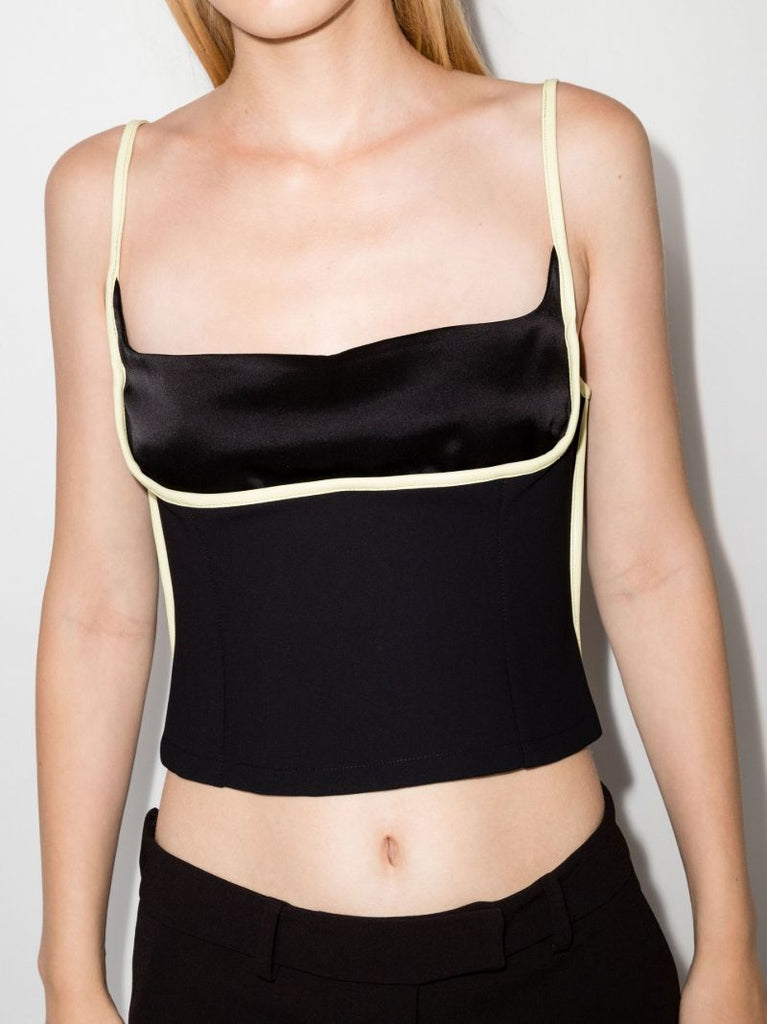 Black Florian Singlet Top