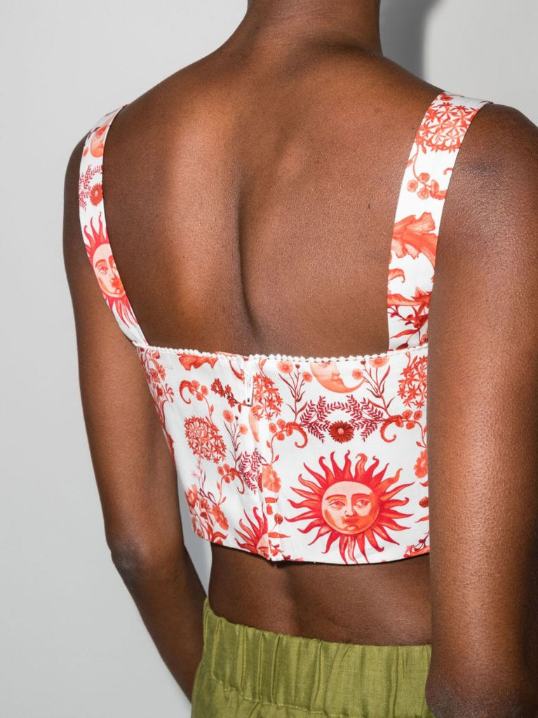 White and Red Didi Printed Top
