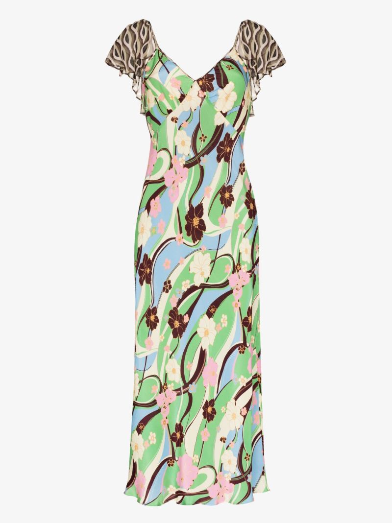 Effie Printed Silk Midi Dress