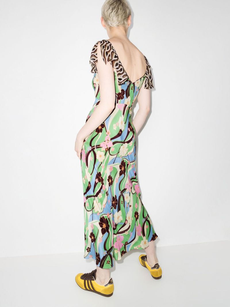 Effie Printed Silk Midi Dress