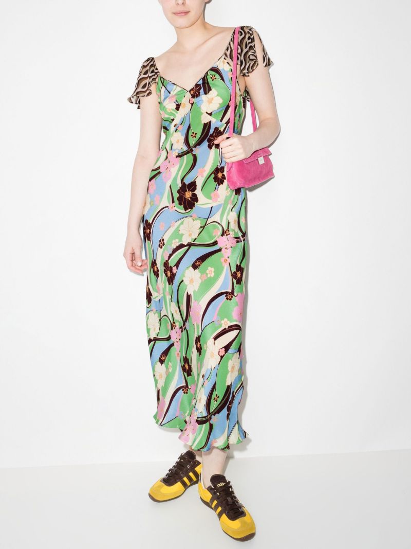 Effie Printed Silk Midi Dress