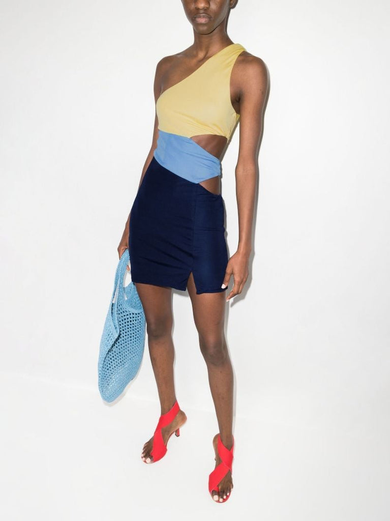 Letta One Shoulder Colour Block Mini Dress