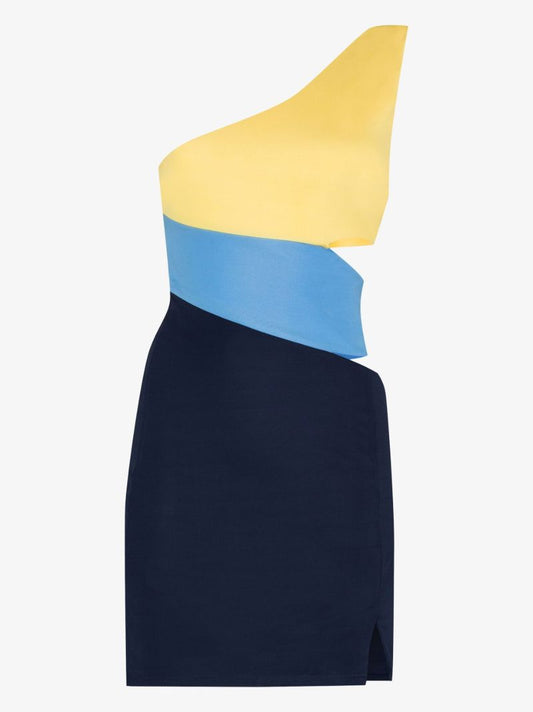 Letta One Shoulder Colour Block Mini Dress
