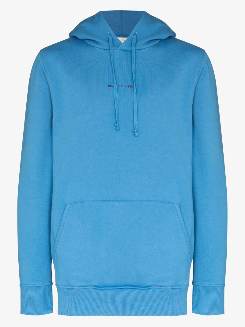 Blue Sphere Logo Print Cotton Hoodie