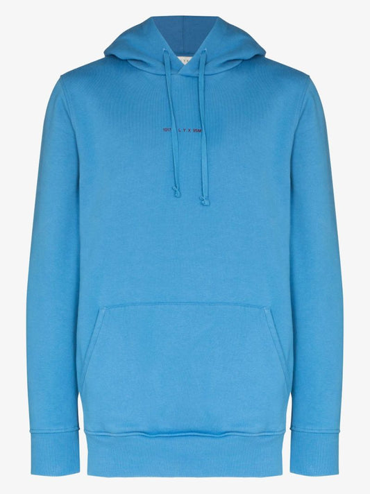 Blue Sphere Logo Print Cotton Hoodie