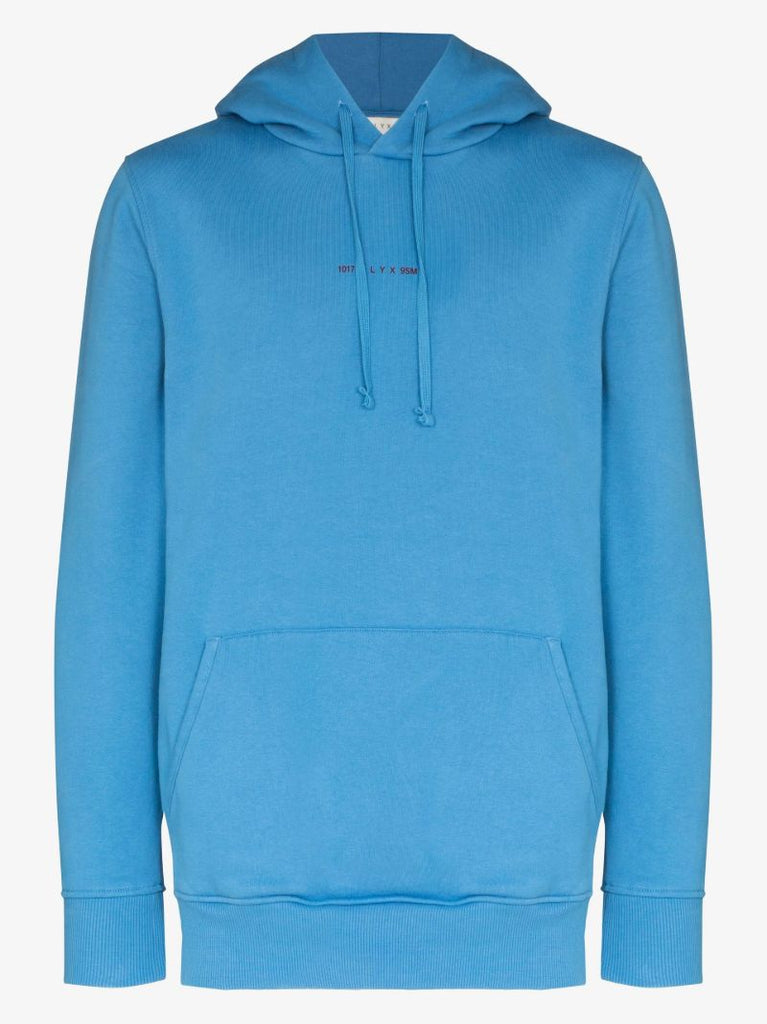 Blue Sphere Logo Print Cotton Hoodie