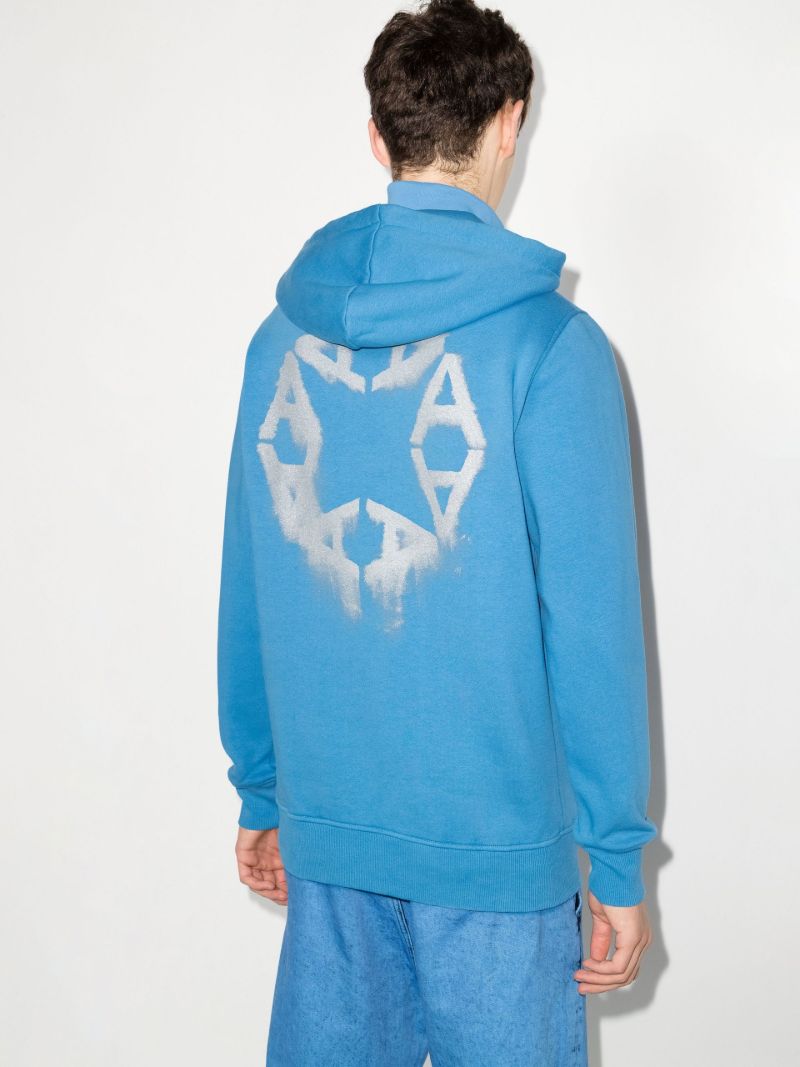 Blue Sphere Logo Print Cotton Hoodie