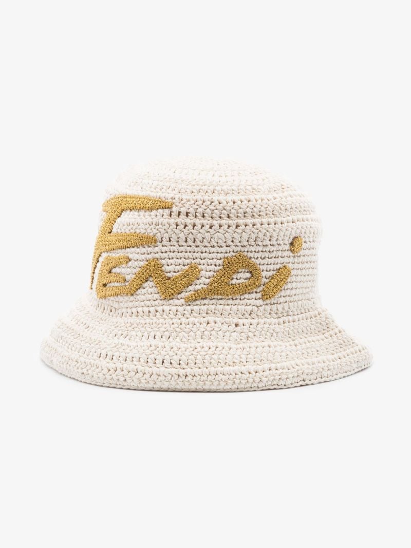 Neutral Logo Crochet Bucket Hat