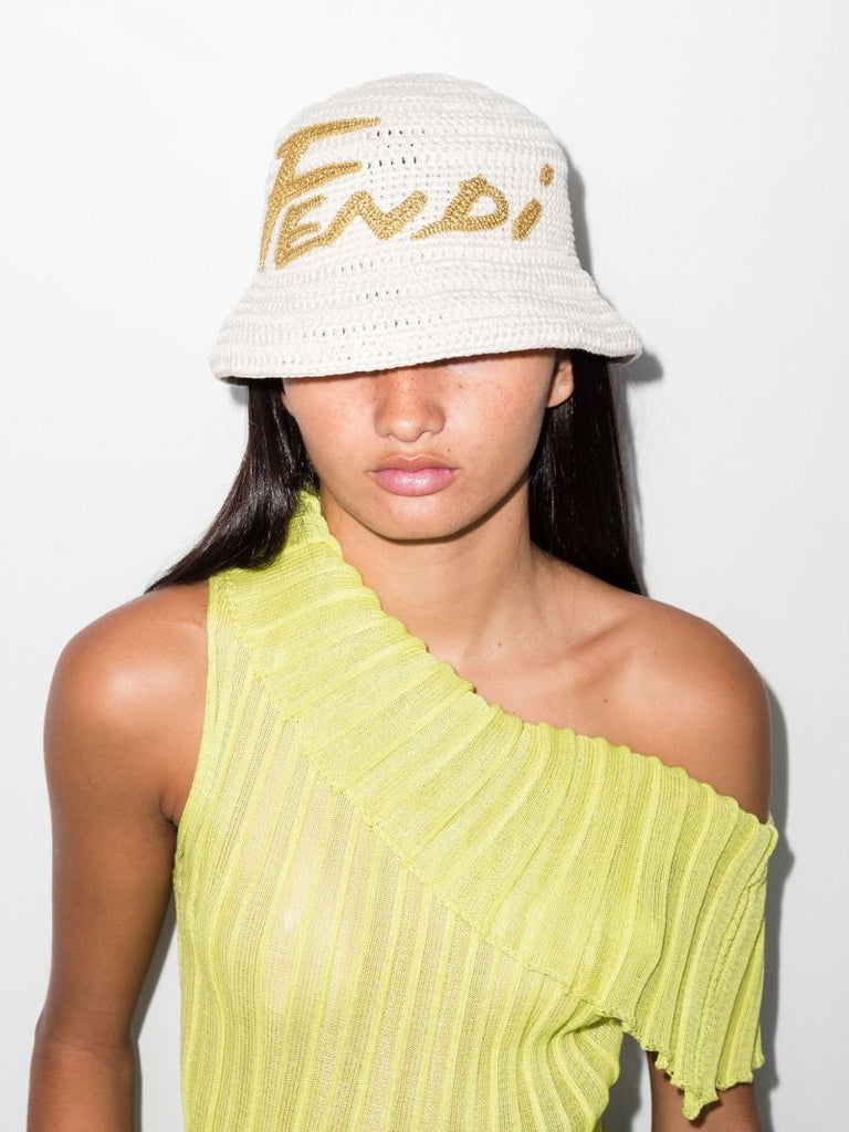Neutral Logo Crochet Bucket Hat