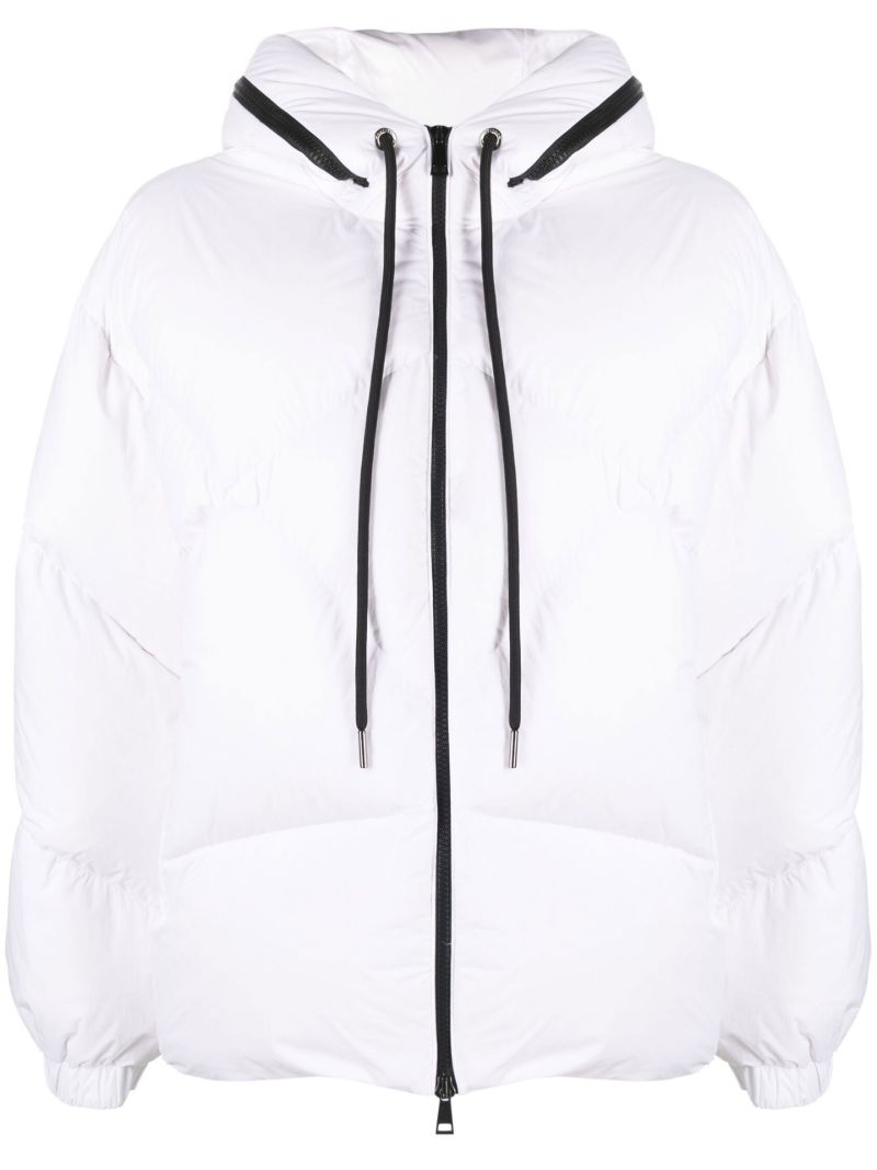 White Estom Hooded Quilted Jacket