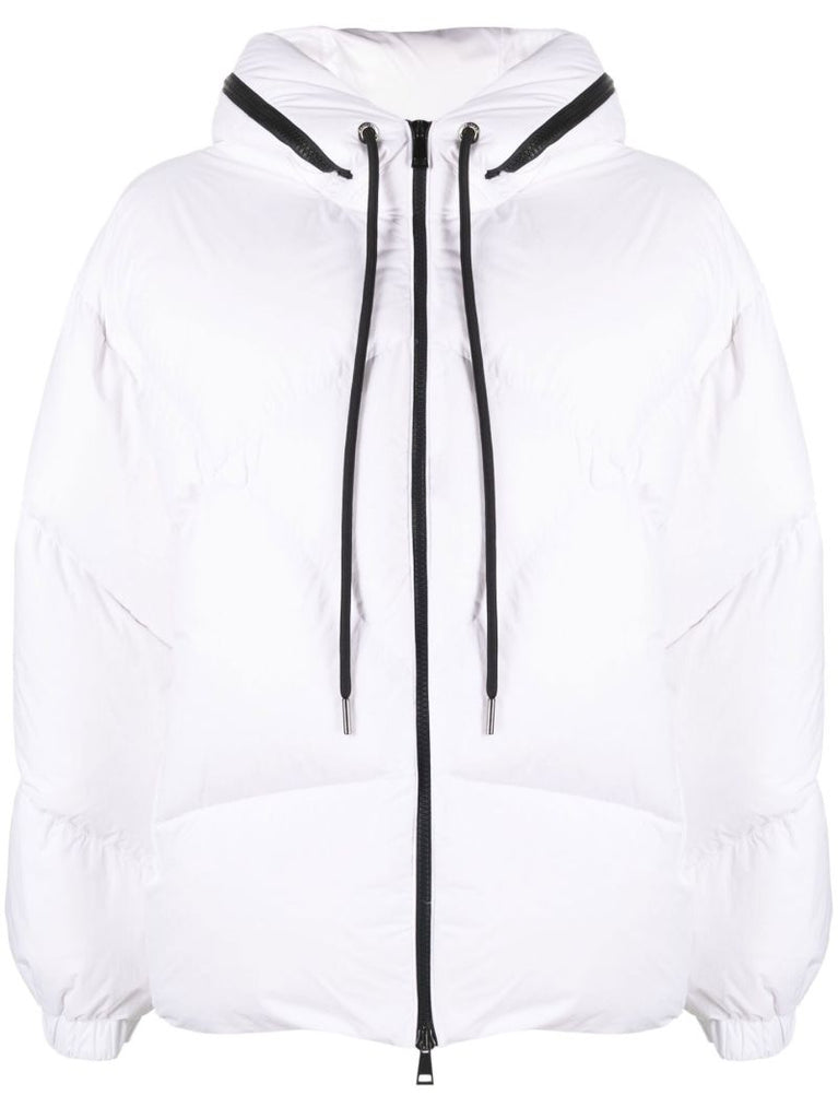 White Estom Hooded Quilted Jacket