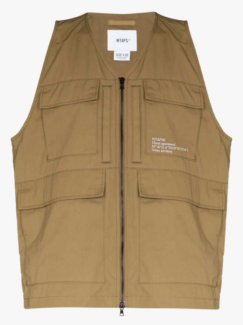 Brown Cargo Pocket Gilet
