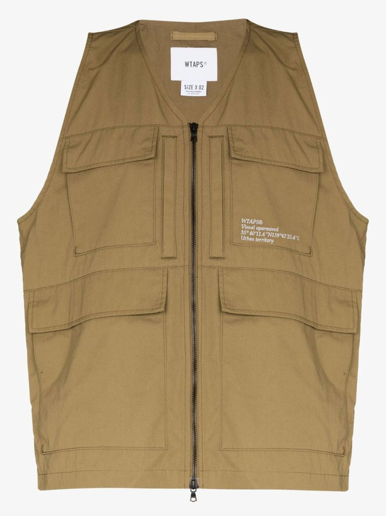 Brown Cargo Pocket Gilet