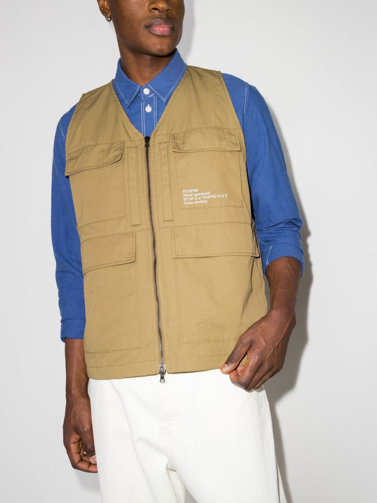 Brown Cargo Pocket Gilet