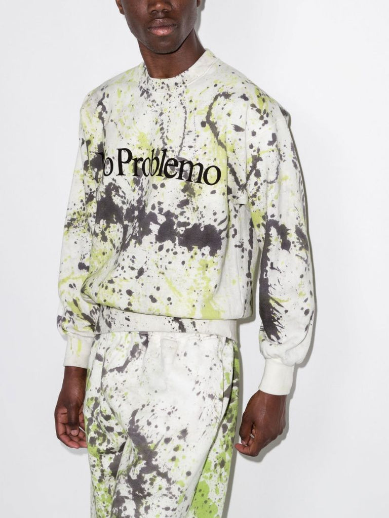 No Problemo Paint Splatter Cotton Sweatshirt