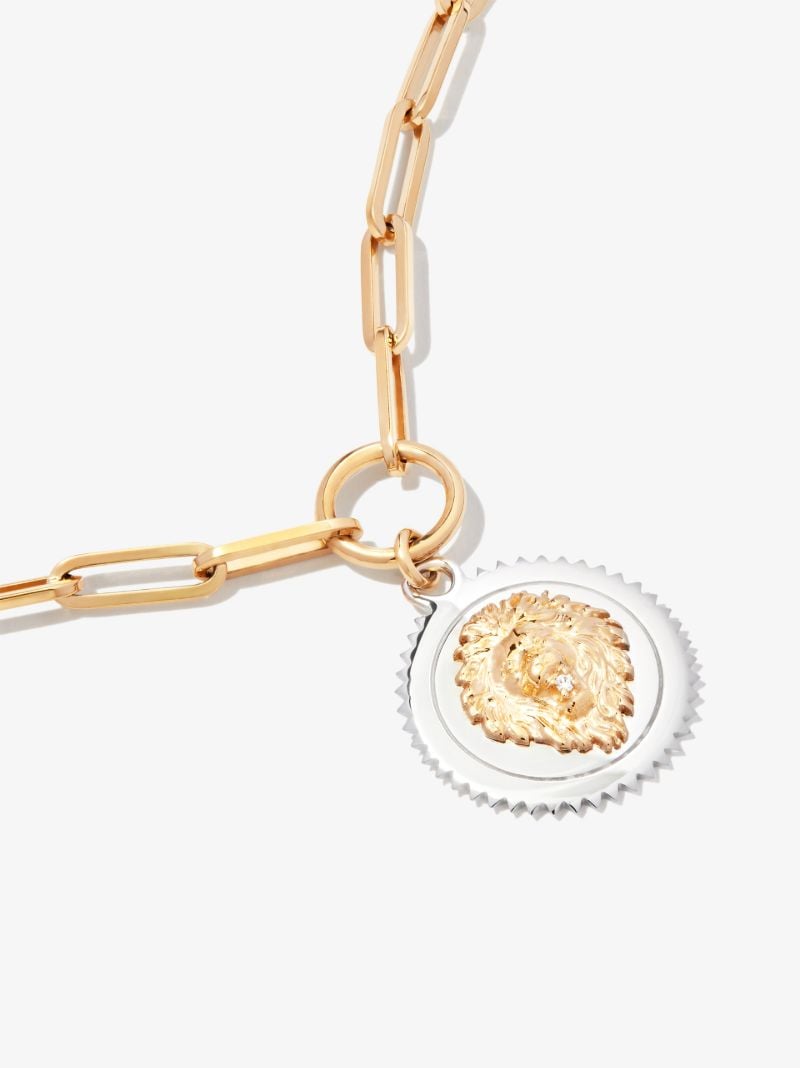 18k Yellow Gold Strength Medium Diamond Pendant Necklace
