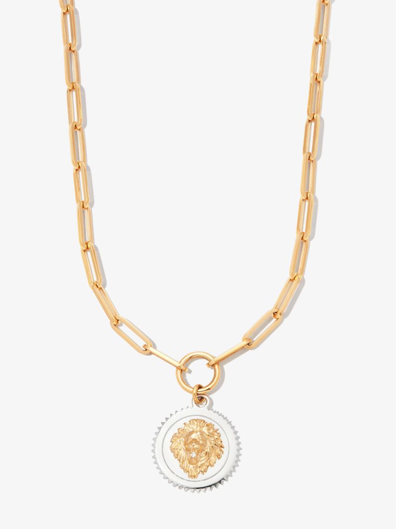 18k Yellow Gold Strength Medium Diamond Pendant Necklace
