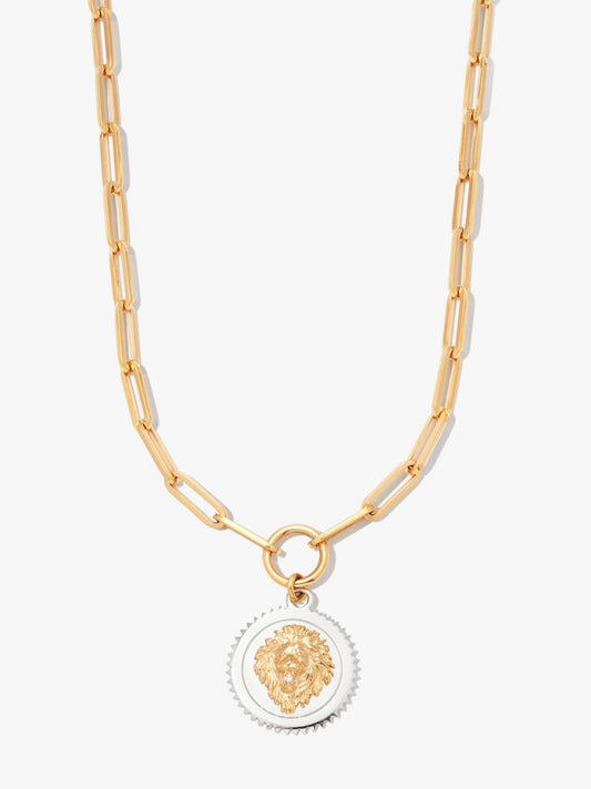 18k Yellow Gold Strength Medium Diamond Pendant Necklace