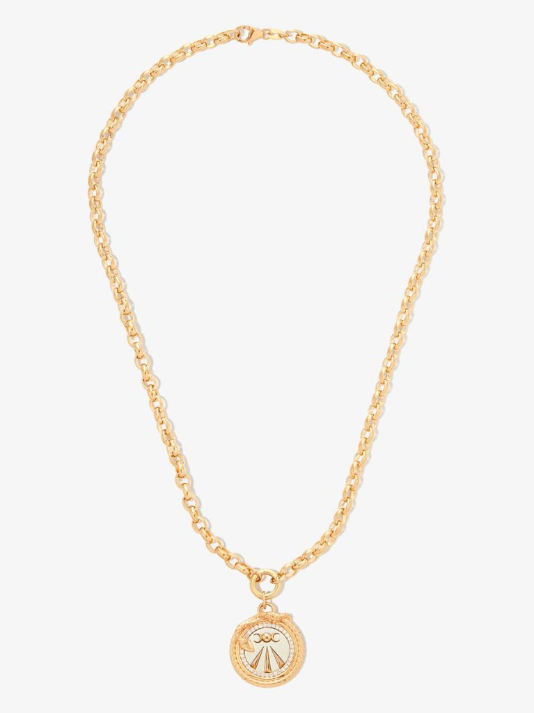 18k Yellow Gold Mind Body Soul Diamond Pendant Necklace