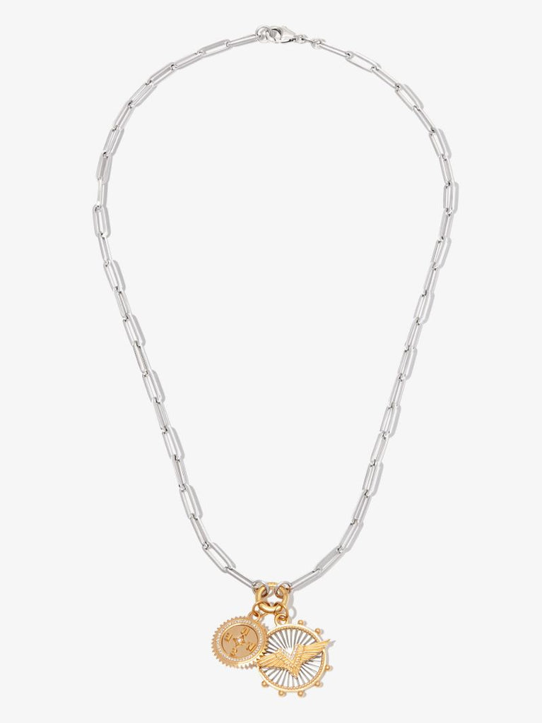 18k White and Yellow Gold Passion and Compass Necklace