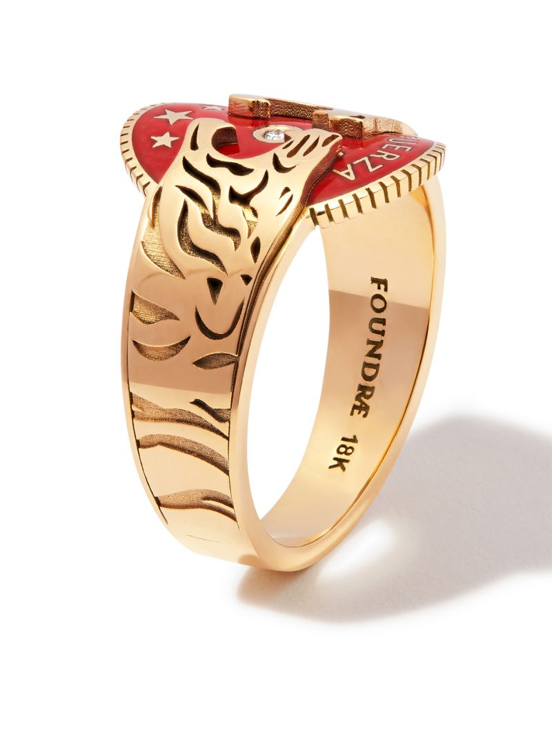 18k Yellow Gold Strength Diamond Signet Ring