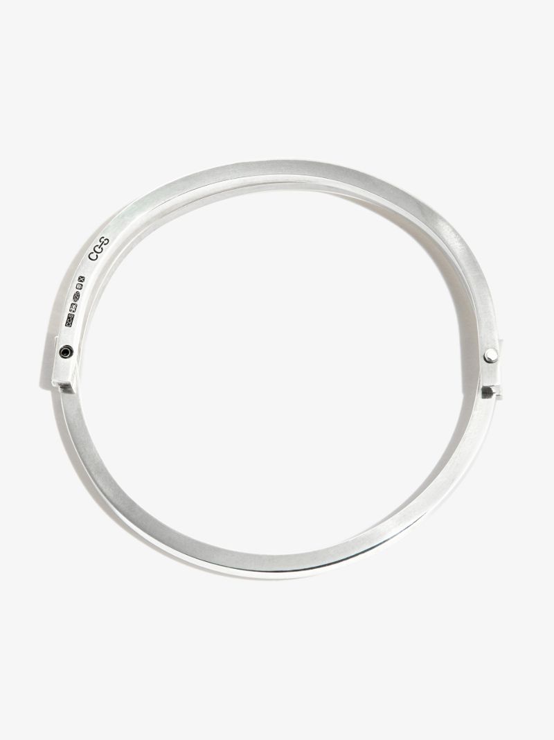 Sterling Silver Hinged Double Cuff Bracelet