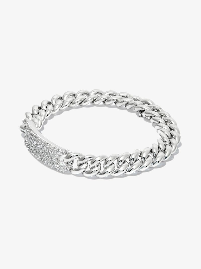 18k White Gold Essential Id Link Diamond Bracelet