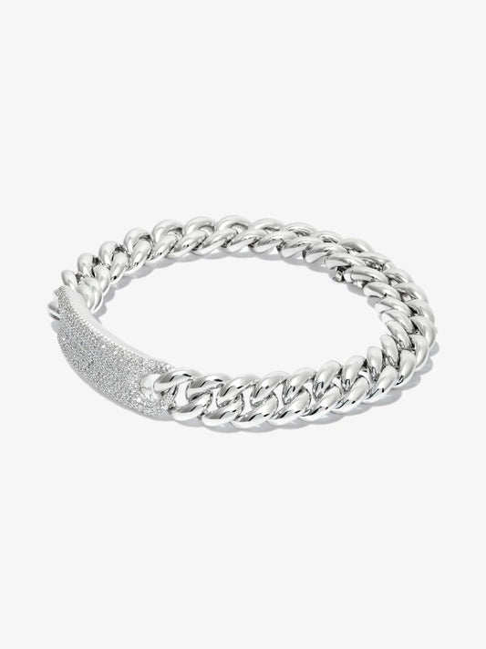 18k White Gold Essential Id Link Diamond Bracelet