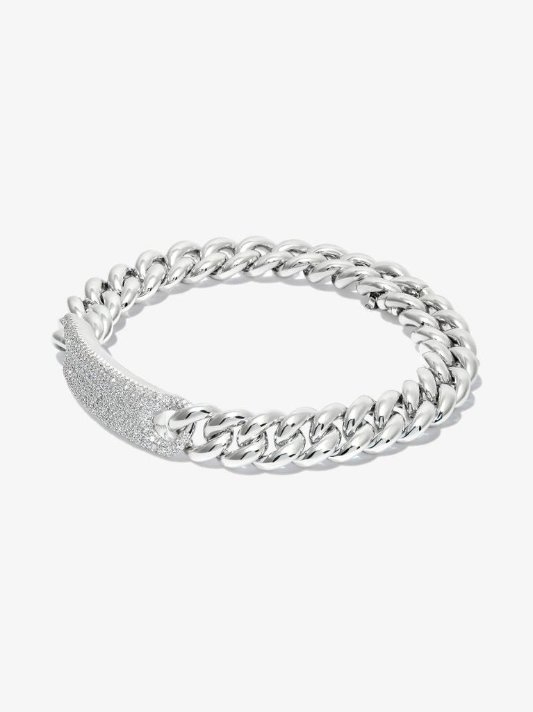 18k White Gold Essential Id Link Diamond Bracelet