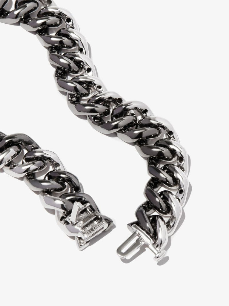 18k White and Black Gold Flat Essential Link Bracelet