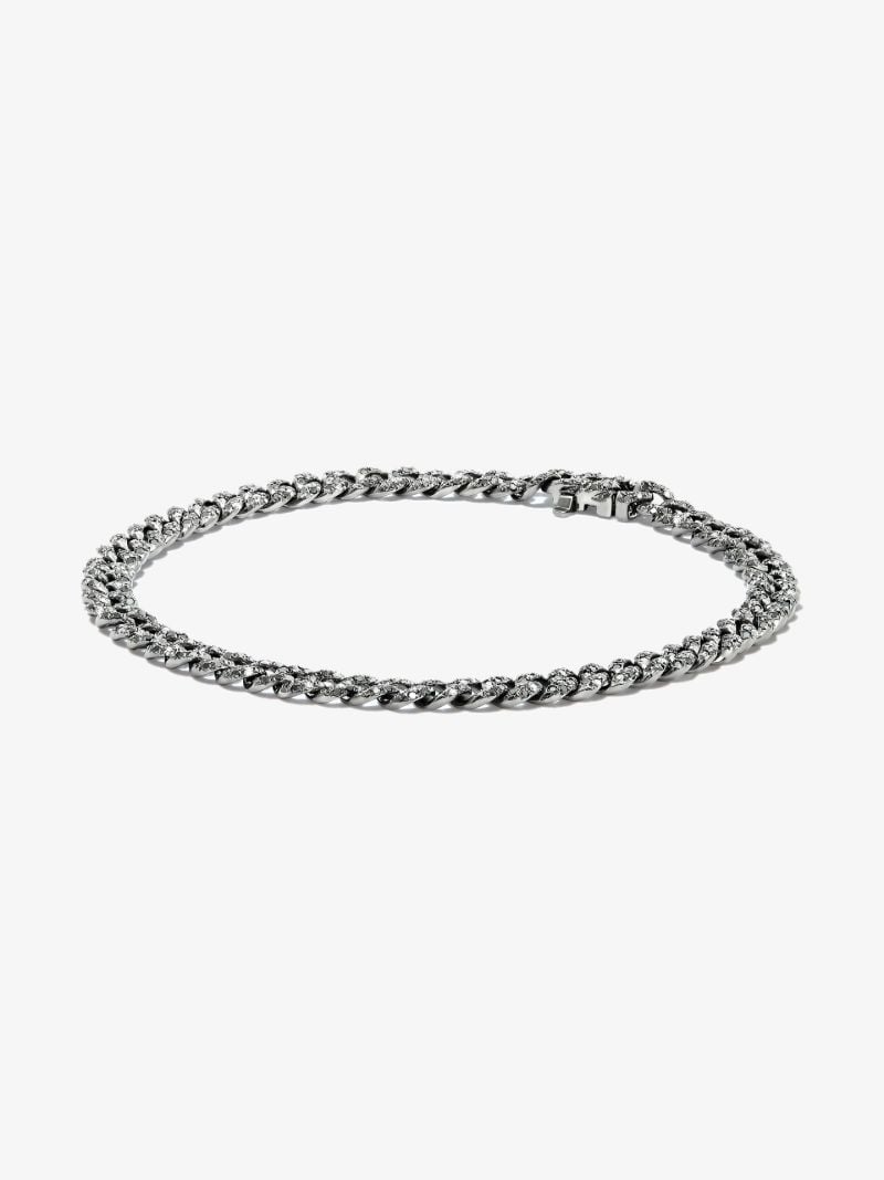 18k Black Gold Twinkle Mini Flat Link Diamond Bracelet