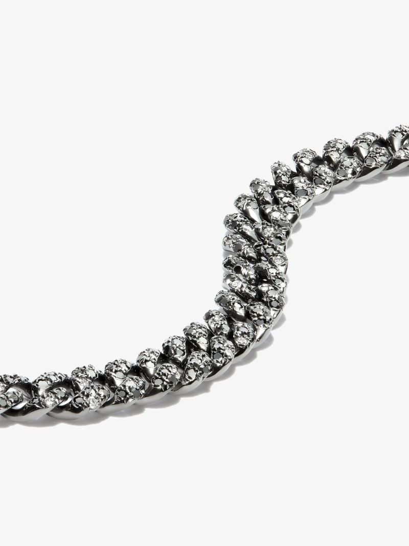 18k Black Gold Twinkle Mini Flat Link Diamond Bracelet