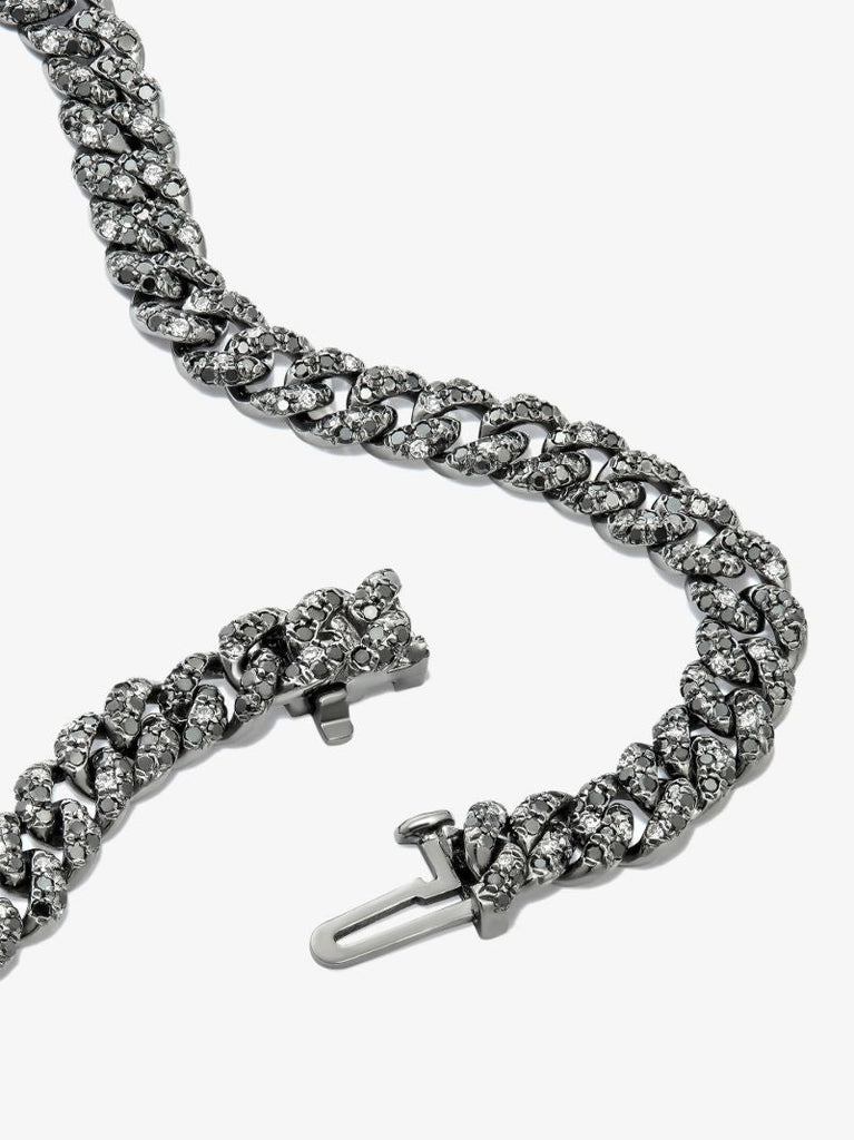 18k Black Gold Twinkle Mini Flat Link Diamond Bracelet