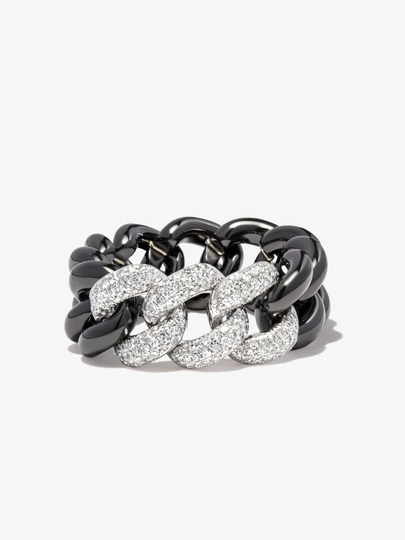 18k White Gold Diamond Link Ring