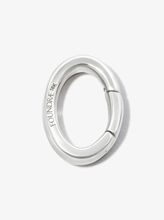 18k White Gold Oval Push Gate Annex Link Charm