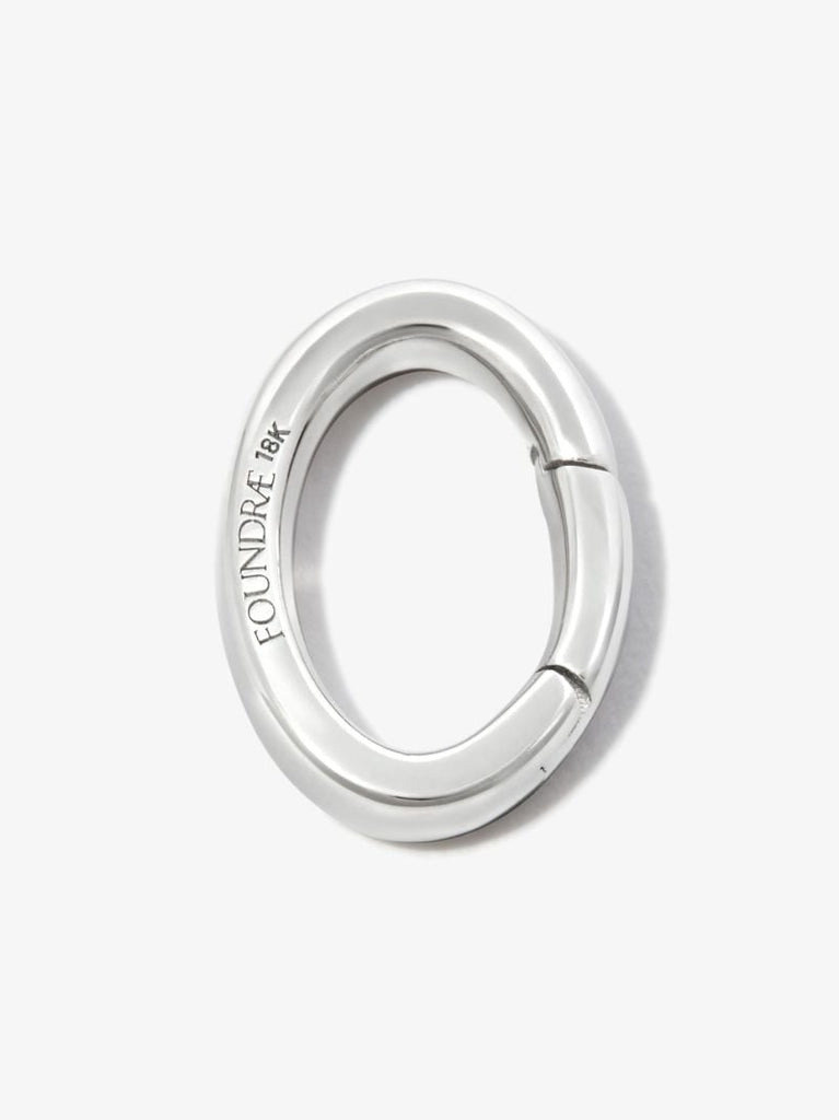 18k White Gold Oval Push Gate Annex Link Charm