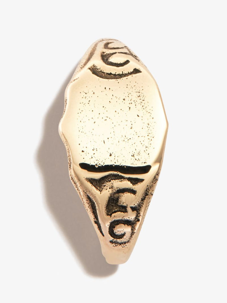 9k Yellow Gold Signet Earring