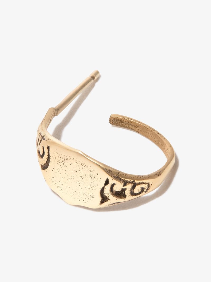 9k Yellow Gold Signet Earring