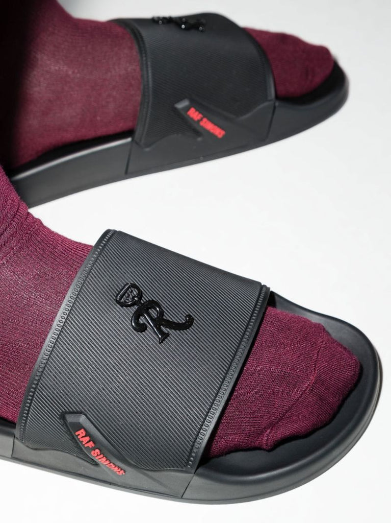 Black Astra Logo Rubber Slides