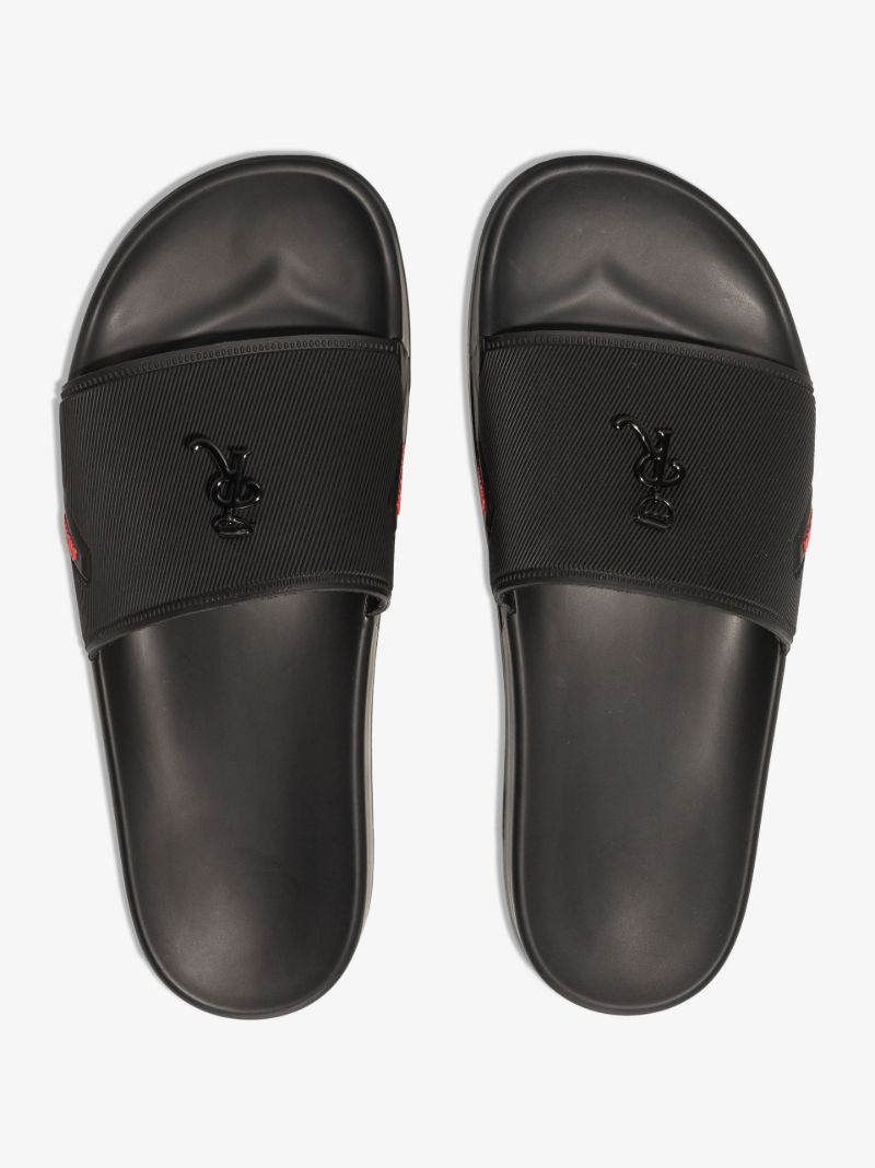 Black Astra Logo Rubber Slides