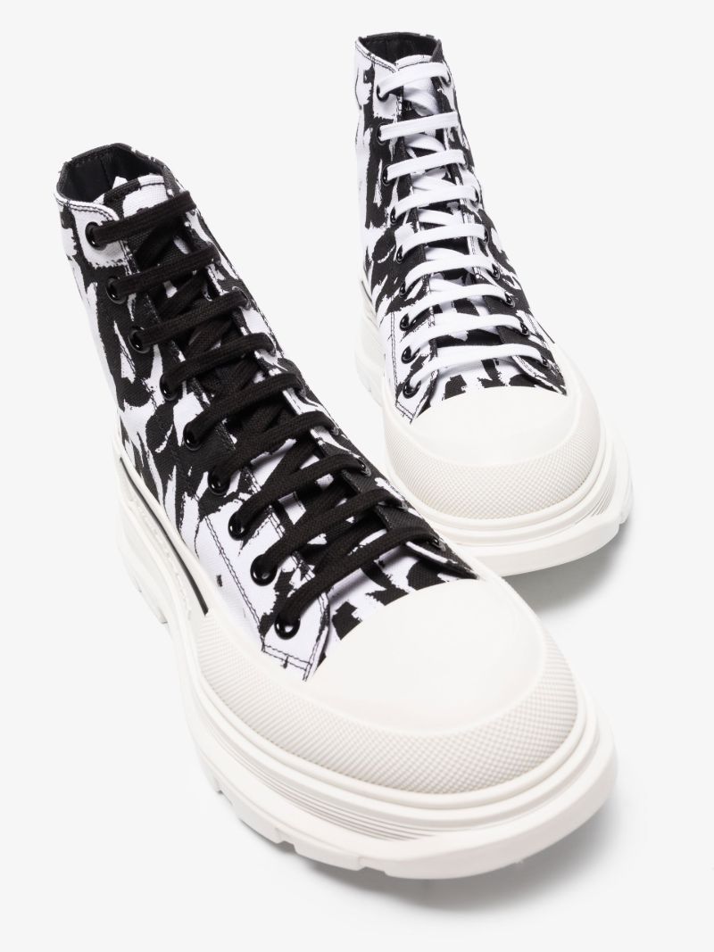 White Graffiti Tread Slick Boots