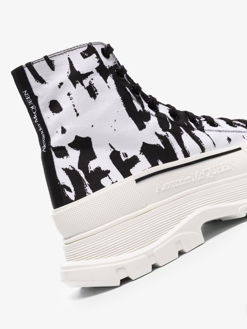 White Graffiti Tread Slick Boots